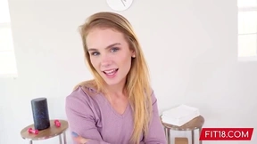 The blonde, petite Natalie Knight, flaunts her slim 5'1