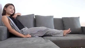 Skinny Thai teen dreamed of sex all day, turning into reality.