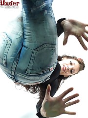 Hot brunette with round ass